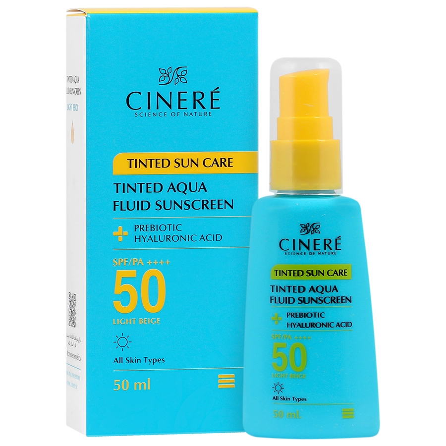 ضد آفتاب فلوئید رنگی سینره با SPF 50 مناسب انواع پوست حجم 50 میلی لیتر