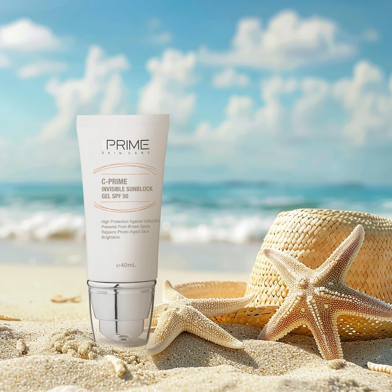 ژل ضد آفتاب بی‌رنگ پرایم، SPF 50، مدل C-Prime، مناسب انواع پوست